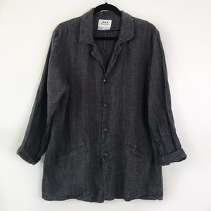 *FLAX Gray Linen Button Up